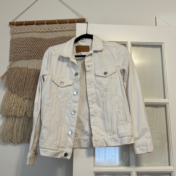 H&M Jackets & Coats Hm White Denim Jacket Poshmark